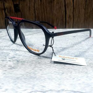 Timberland Men Eyeglass Frame TB1618 54002 54-16-145 Black/Red Bio-Based Plastic